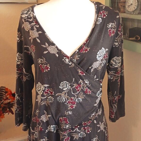 Garnet Hill Bianna Surplice Knit Dress - Picture 2 of 11